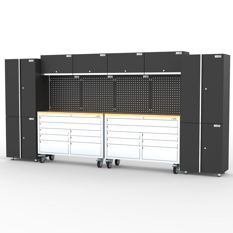 Mobile 8 Drawers Tool Chest With Storage Cabinets - UltraTools 4062mm x 480mm x 1964mm Stainless Steel 52"