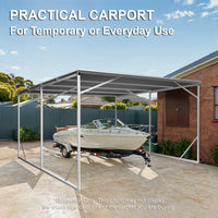 Carport 6m x 6m Vehicle Shelter Skillion Steel Double Carport plus 80X40MM Tube