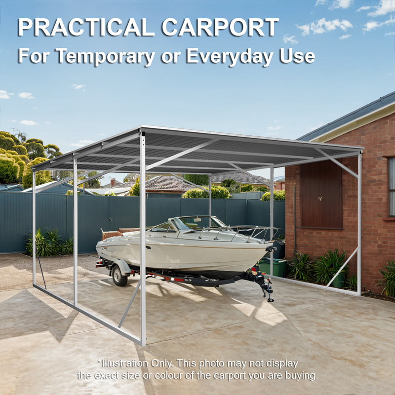 Carport 6m x 6m Vehicle Shelter Skillion Steel Double Carport plus 80X40MM Tube