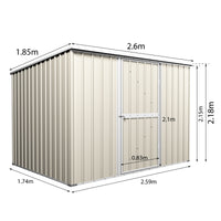 Garden Shed 2.6m x 1.75m x 2.15m