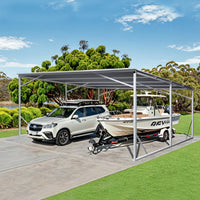 Carport 6m x 6m Vehicle Shelter Skillion Steel Double Carport plus 80X40MM Tube
