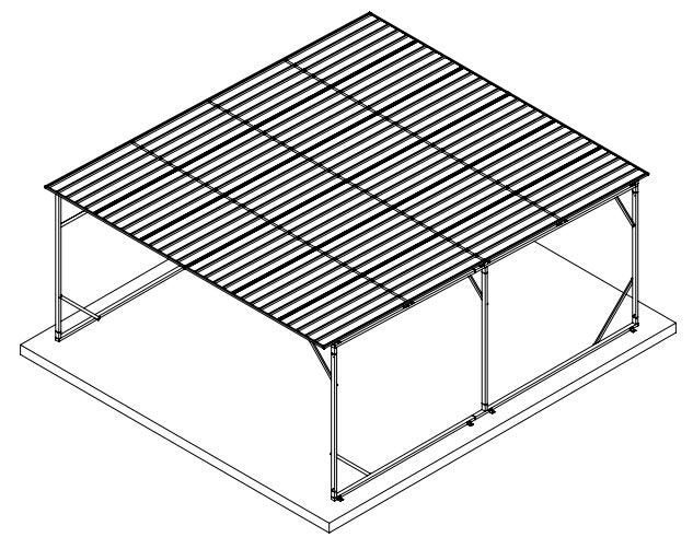Carport 6m x 6m Vehicle Shelter Skillion Steel Double Carport plus 80X40MM Tube