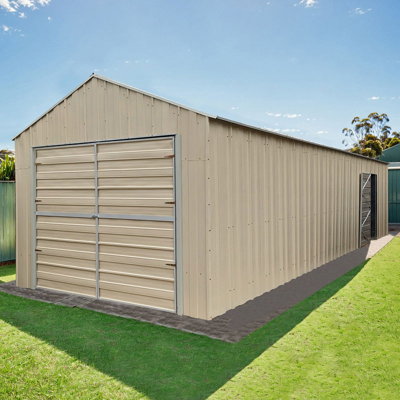 Double Barn Door Garage Shed 9.1m x 3.6m x 3m (Gable) Workshop with 6 Frames EXTRA High