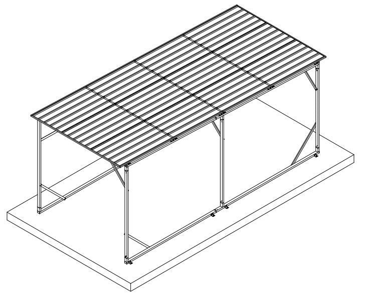 Vehicle Shelter 2.6m x 6m x 2.8m Steel Carport