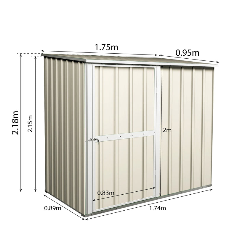 Garden Shed 1.75m x 0.9m x 2.15m Extra High