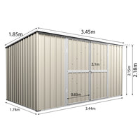 Garden Shed 3.45m x 1.75m x 2.15m Flat Roof