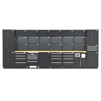 UltraTools 4960mm x 580mm x 2020mm Black Semi-Industrial Workshop Garage Storage Cabinet Set