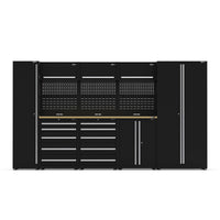 UltraTools 3650mm x 550mm x 2025mm Black Classic Workshop Garage Storage Cabinet Set
