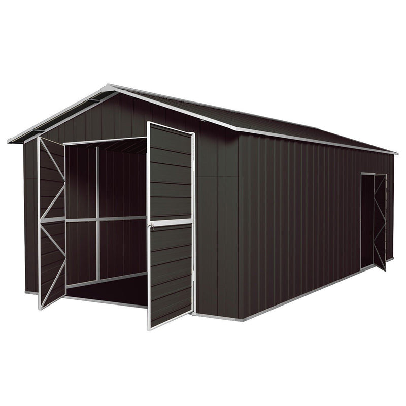 Garage Shed 7.21m x 4.17m x 3.24m Barn Door Workshop + Side PA Door with 4 Frames EXTRA High