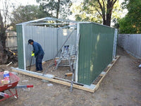 Garage Shed 6m x 3.45m x 2.4m (Gable) Double Barn Door Workshop with 4 Internal Trusses