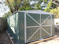 Garage Shed 6m x 3.45m x 2.4m (Gable) Double Barn Door Workshop with 4 Internal Trusses