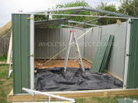 Garage Shed 3.45m x 5.15m x 2.4m with Double Barn Door Workshop