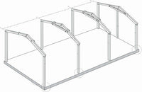 Garage Shed 6m x 3.45m x 2.4m (Gable) Double Barn Door Workshop with 4 Internal Trusses
