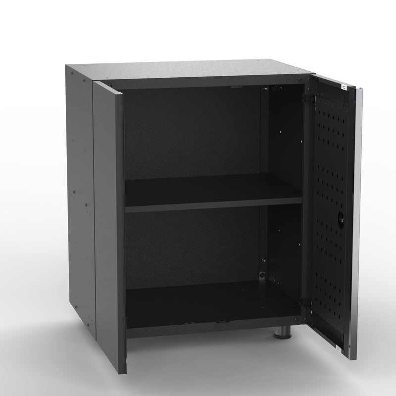 Black Workshop Garage 2 Door Storage Cabinet - UltraTools 670mm x 465mm x 820mm