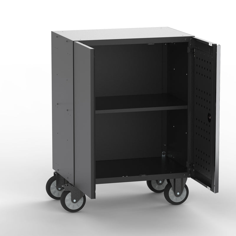Black Workshop Garage 2 Door Storage Cabinet - UltraTools 670mm x 465mm x 820mm
