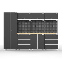 UltraTools 2710mm x 500mm x 1870mm Black Workshop Garage Storage Cabinet Set