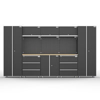 UltraTools 3380mm x 500mm x 1870mm Black Workshop Garage Storage Cabinet Set