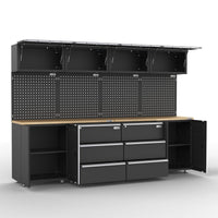 UltraTools 2704mm L x 500mm W x 1870mm H Black Workshop Garage Storage Cabinet Set