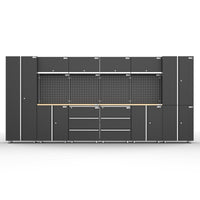UltraTools 4065mm x 500mm x 1870mm Black Workshop Garage Storage Cabinet Set