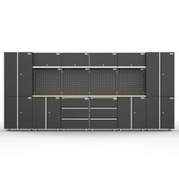 UltraTools 4065mmx 500mm x 1870mm Black Workshop Garage Storage Cabinet Set