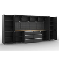 UltraTools 4065mmx 500mm x 1870mm Black Workshop Garage Storage Cabinet Set