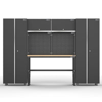 UltraTools 2704mm x 480mm x 1870mm Black Workshop Garage Storage Cabinet Set