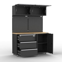 UltraTools 1355mm x 500mm x 1870mm Black Workshop Garage Storage Cabinet Set