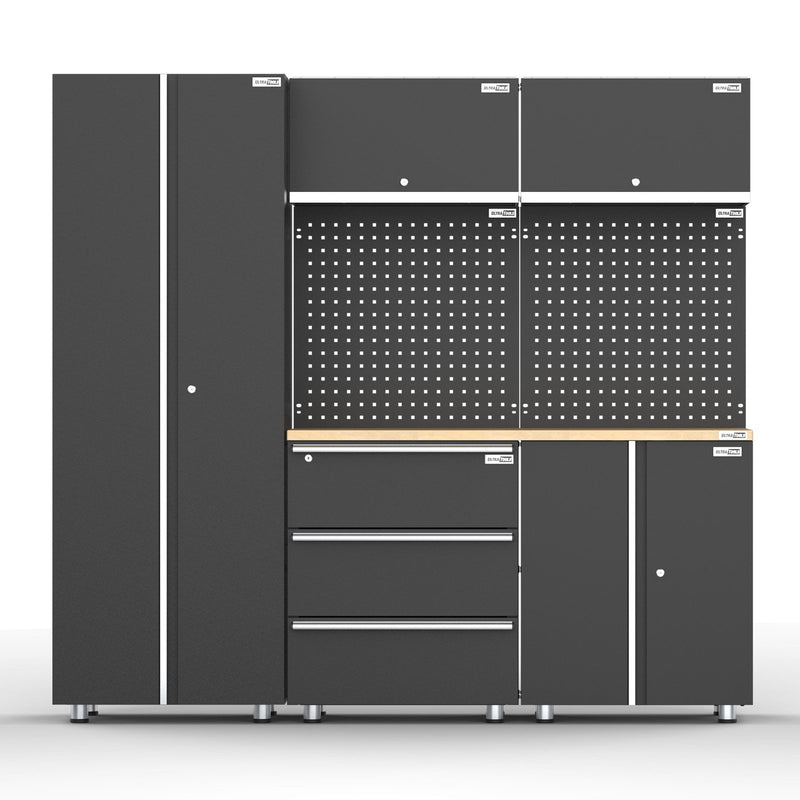 UltraTools 1355mm x 500mm x 1870mm Black Workshop Garage Storage Cabinet Set