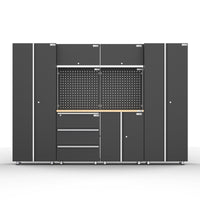 UltraTools 2704mm x 500mm x 1870mm Black Workshop Garage Storage Tall Cabinet Set