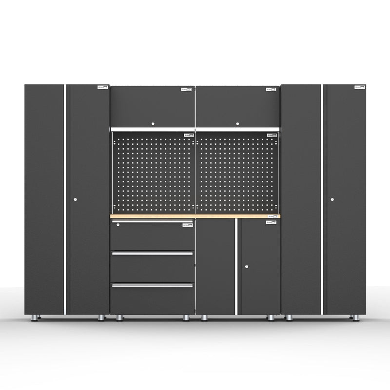 UltraTools 2704mm x 500mm x 1870mm Black Workshop Garage Storage Cabinet Set