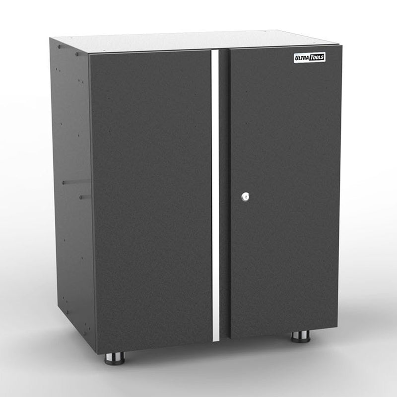Black Workshop Garage 2 Door Storage Cabinet - UltraTools 670mm x 465mm x 820mm