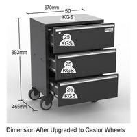 UltraTools 1355mm x 500mm x 1870mm Black Workshop Garage Storage Cabinet Set