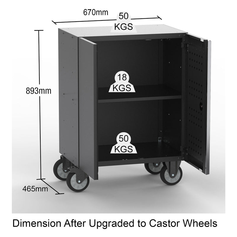 Workshop Garage Storage Cabinet & Workbench Set - UltraTools 4056mm x 500mm x 1870mm Black