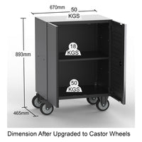 UltraTools 3380mm x 500mm x 1870mm Black Workshop Garage Storage Cabinet Set