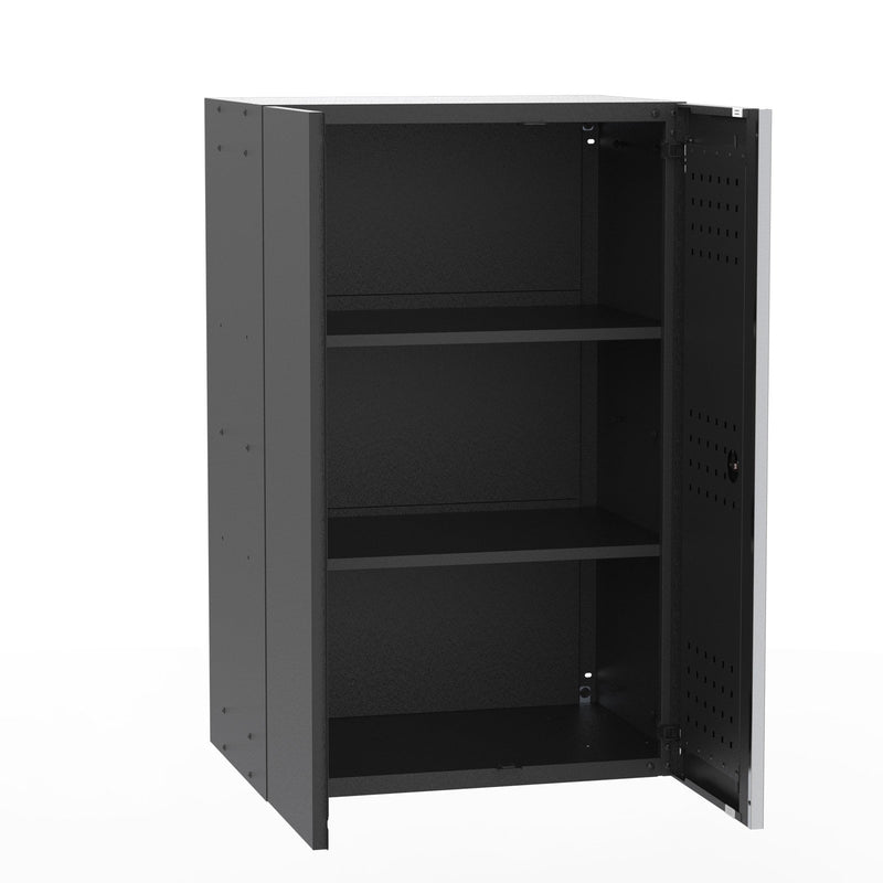 Black Workshop 2-Door Wall Storage Cabinet - UltraTools 670mm x 465mm x 1051mm