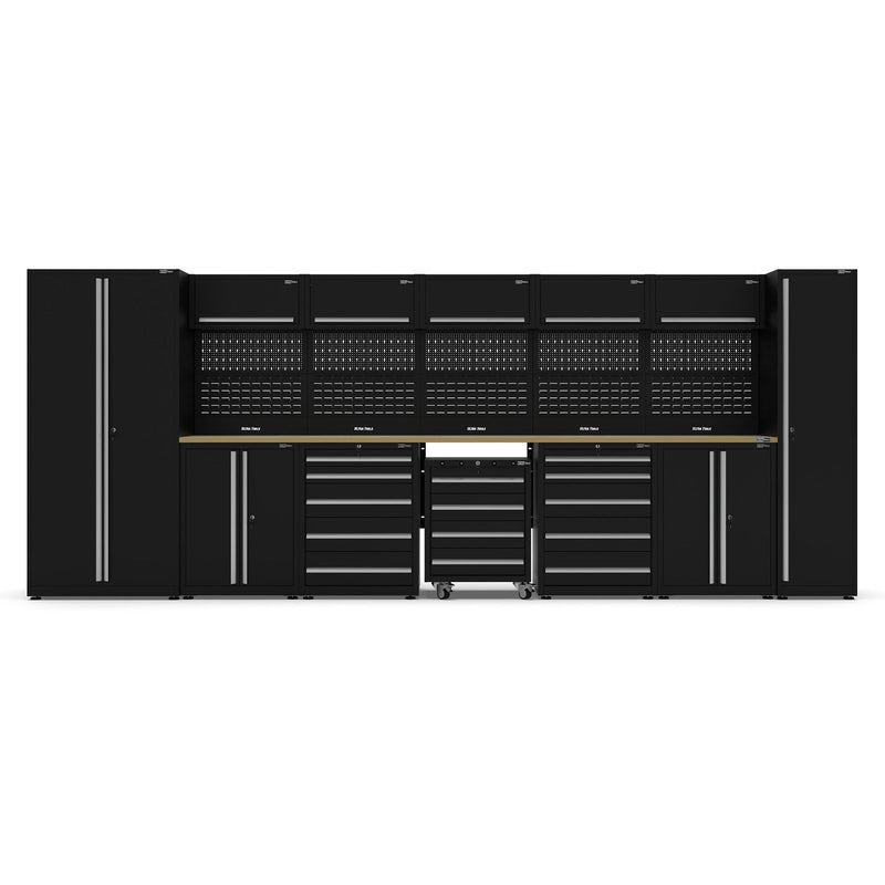 UltraTools 5150mm x 550mm x 2025mm Black Economy Workshop Garage Storage Cabinet Set