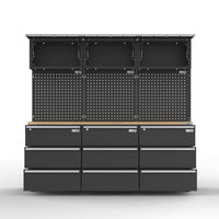 UltraTools 2030mm x 480mm x 1870mm Black Workshop Garage Storage Cabinet Set