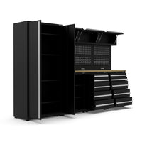 UltraTools 3150mm x 550mm x 2025mm Black Classic Workshop Garage Storage Cabinet Set