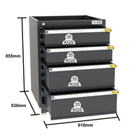 UltraTools 1860mm x 530mm x 893mm Semi-Industrial Black Workshop Garage Storage Cabinet Workbench