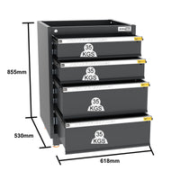 UltraTools 3100mm x 580mm x 2020mm Black Semi-Industrial Workshop Garage Storage Cabinet Set