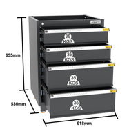 UltraTools 3718mm x 580mm x 2020mm Black Semi-Industrial Workshop Garage Storage System