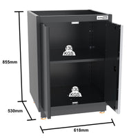 UltraTools 2475mm x 580mm x 2020mm Black Semi-Industrial Workshop Garage Storage Cabinet Set