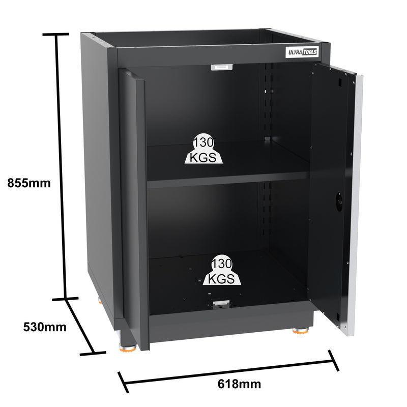 UltraTools 3100mm x 580mm x 2020mm Black Semi-Industrial Workshop Garage Storage Cabinet Set