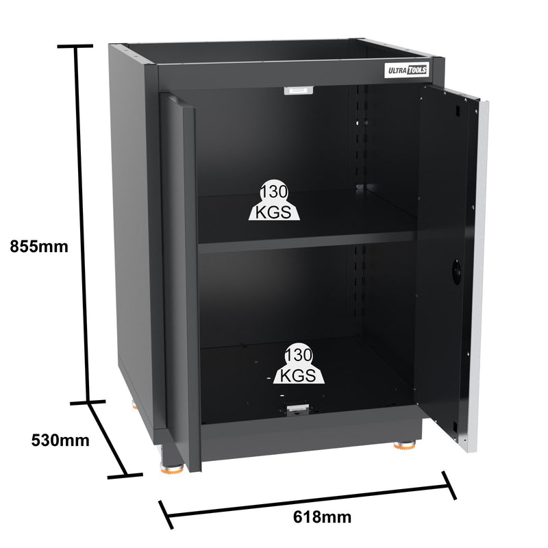 UltraTools 3100mm x 580mm x 2020mm Black Semi-Industrial Workshop Garage Storage Cabinet Set