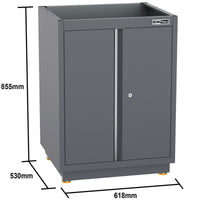 UltraTools 2610/3240mm x 580mm x 2020mm Black Semi-Industrial Workshop Garage Storage Corner Cabinet Set