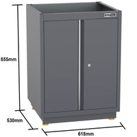 Semi-Industrial Black Workshop Garage Storage Cabinet Set UltraTools 1854mm x 580mm x 2020mm