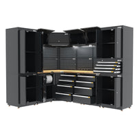 UltraTools 1978/2610mm x 580mm x 2020mm Heavy-Duty Modular Workshop & Garage Storage Corner Cabinet System