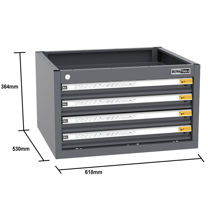 UltraTools 3100mm x 580mm x 2020mm Black Semi-Industrial Workshop Garage Storage Cabinet Set