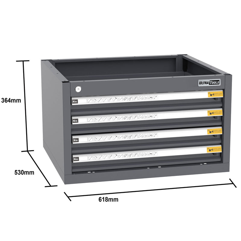 UltraTools 3718mm x 580mm x 2020mm Black Semi-Industrial Workshop Garage Storage System