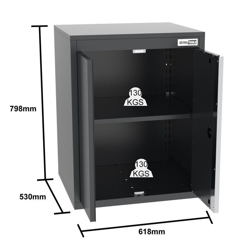 UltraTools 3718mm x 580mm x 2020mm Black Semi-Industrial Workshop Garage Storage System